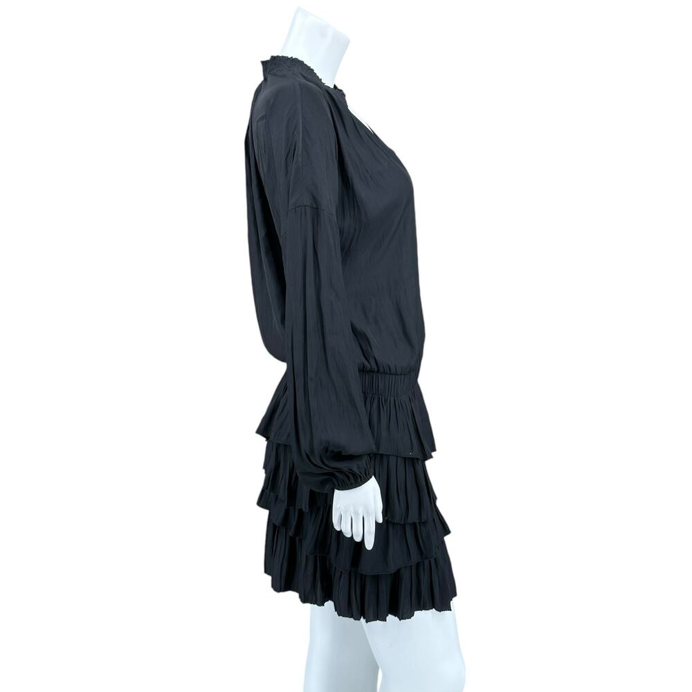 Ramy Brook Dress Women XS Black Juno Tiered Mini Pullover Party Cocktail LBD NWT - Picture 3 of 10